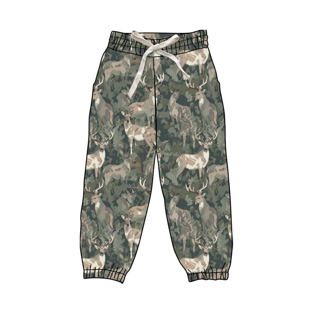 (Pre-order)P0831 Adult Deer Camo Print Woman Joggers Yoga Pants