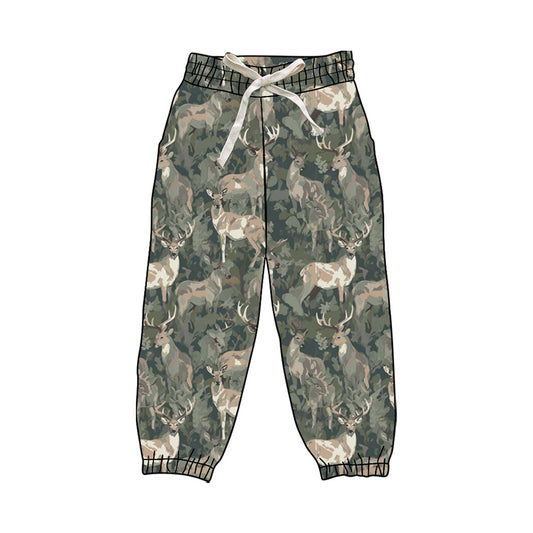 (Pre-order)P0831 Adult Deer Camo Print Woman Joggers Yoga Pants