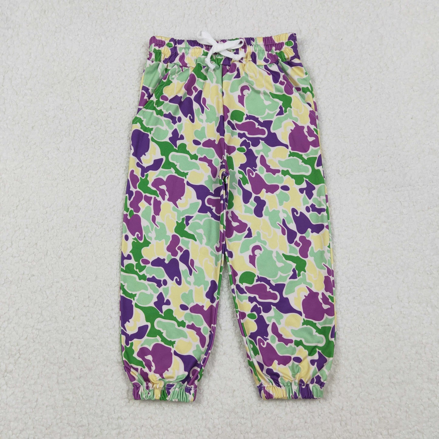 Green Purple Camo Print Daddy and Me Mardi Gras Clothes Family Matching Wear