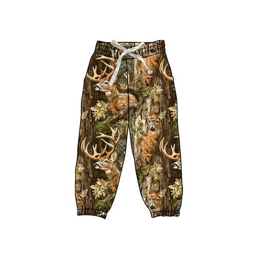 (Pre-order)P0840 Deer Branch Camo Print Kids Joggers Yoga Pants