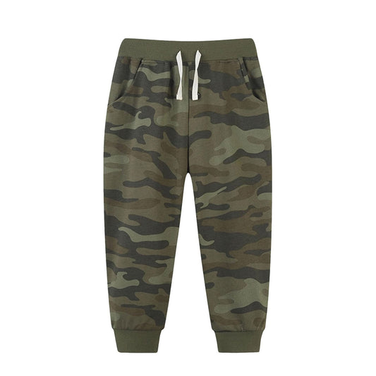 (Pre-order)P0857 Green Camo Print Pockets Boys Bottom Pants