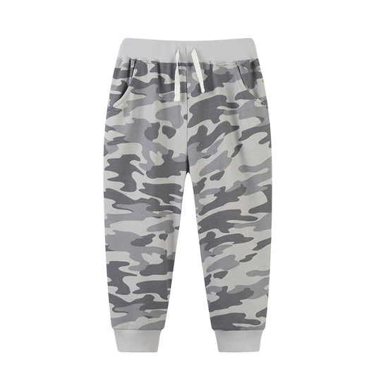 (Pre-order)P0858 Grey Camo Print Pockets Boys Bottom Pants
