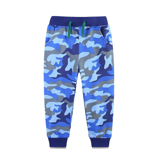 (Pre-order)P0859 Blue Camo Print Pockets Boys Bottom Pants