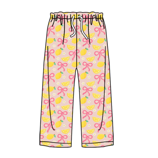 (Pre-order)P0861 Adult Lemon Bows Print Woman Pajamas Pants