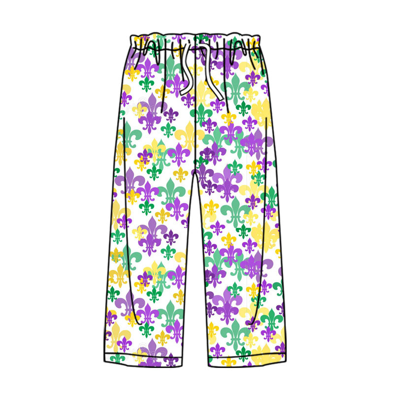 (Pre-order)P0863 Adult Anchor Print Woman Mardi Gras Pajamas Pants