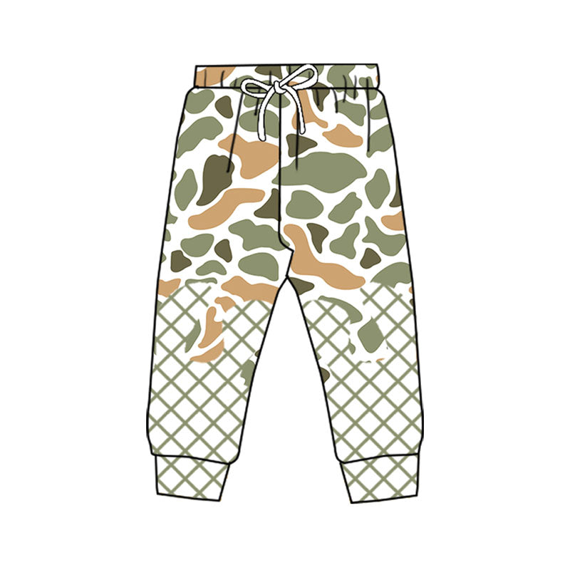(Pre-order)P0865 Orange Green Camo Print Kids Bottom Pants