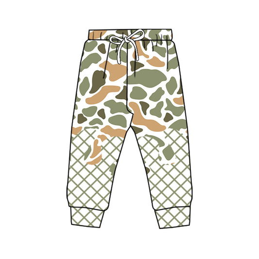 (Pre-order)P0865 Orange Green Camo Print Kids Bottom Pants