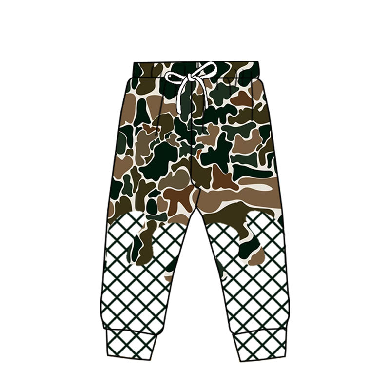 (Pre-order)P0867 Dark Brown Camo Print Kids Bottom Pants