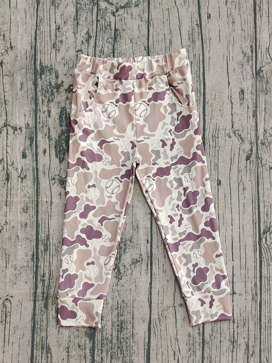 (Pre-order)P0875 Baseball Brown Camo Print Boys Bottom Pants