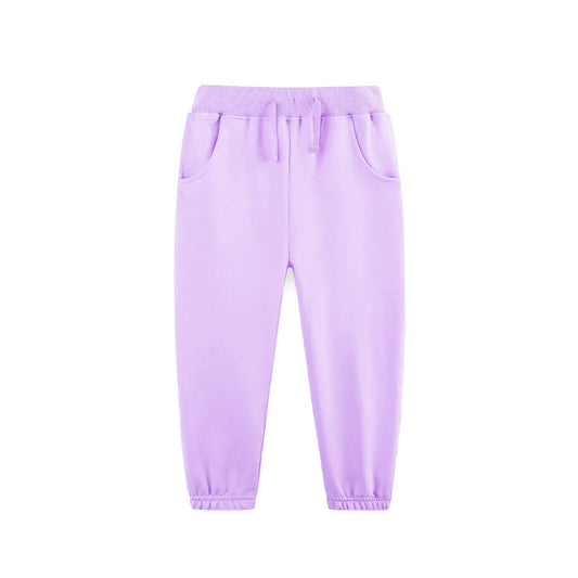 (Pre-order)P0881 Purple Color Girls Pockets Bottom Pants