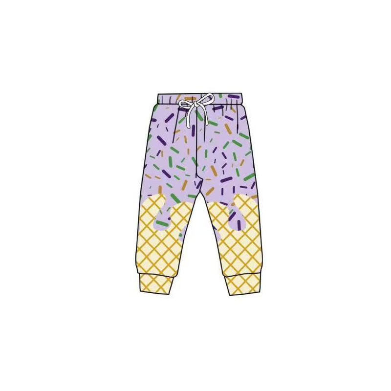 (Pre-order)P0884 Sprinkles Purple Girls Mardi Gras Bottom Pants