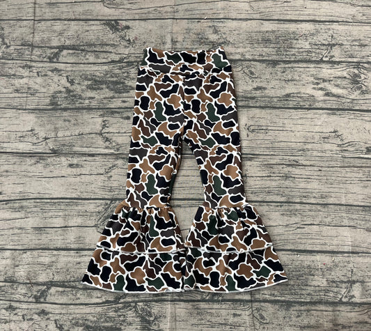 (Pre-order)P0887 Brown Camo Print Girls Bottom Yoga Pants