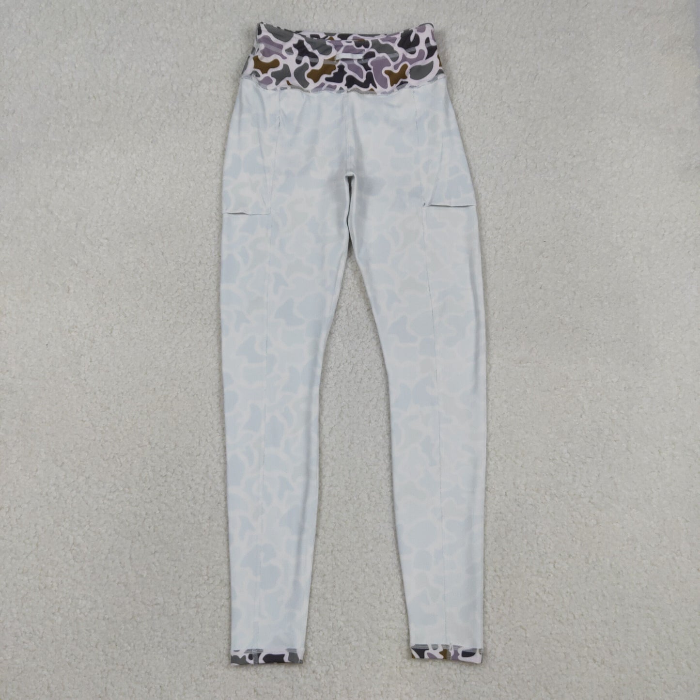 2 Colors Adult Brown Purple Camo Print Woman Yoga Legging Pants