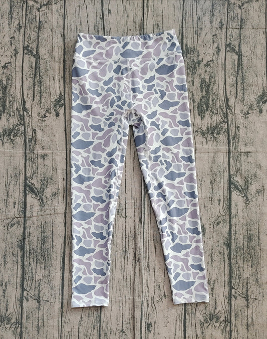 (Pre-order)P0898 Adult Grey Camo Print Woman Yoga Pants