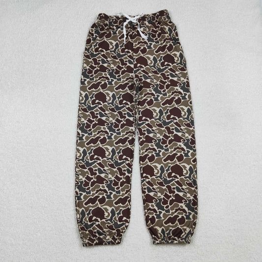 P0906 Adult Brown Camo Print Woman Bottom Joggers Pants