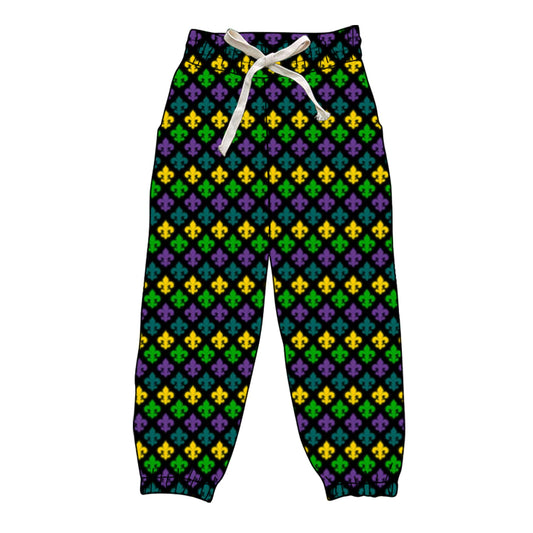(Pre-order)P0907 Adult Anchor Print Woman Mardi Gras Joggers Yoga Pants