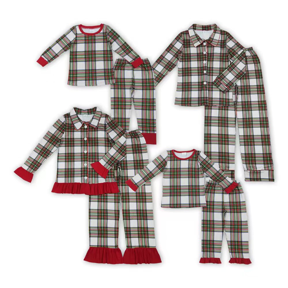 Plaid Print Christmas Pajamas Family Matching Clothes