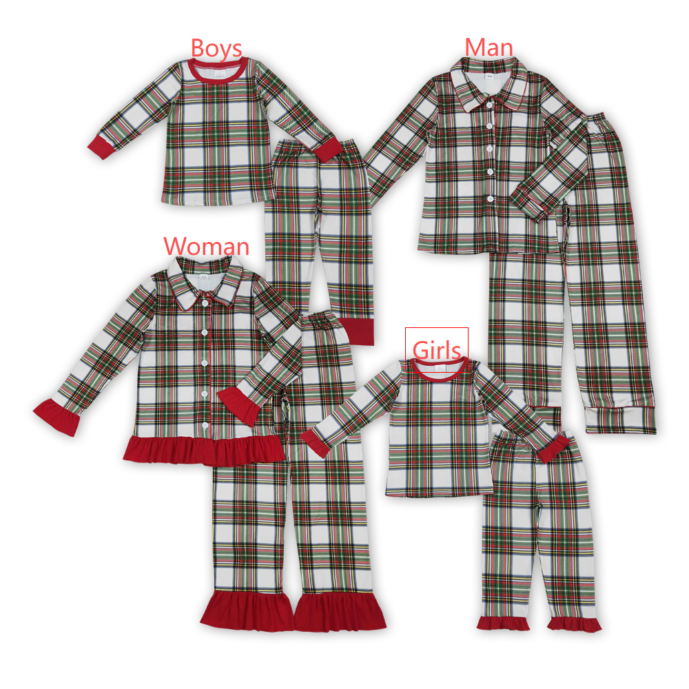 Plaid Print Christmas Pajamas Family Matching Clothes
