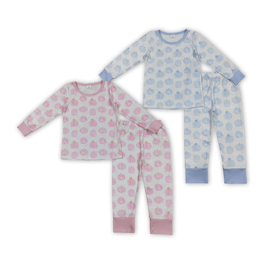 Pumpkin Kids Fall Bamboo Pajamas Clothes Sibling Wear