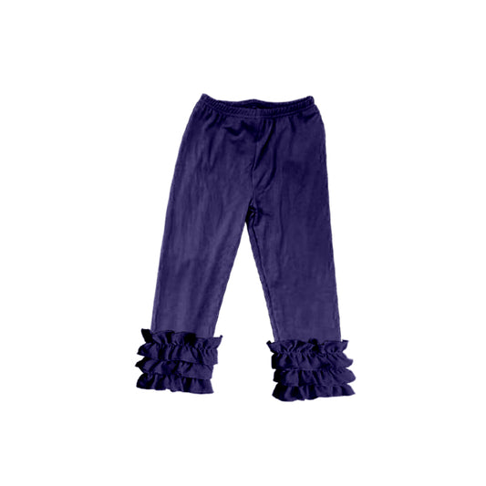 (Custom Design MOQ 5) Purple Girls Icing Ruffles Legging Pants