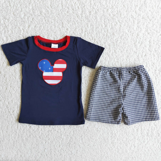 (Promotion)D9-16Boys summer short sleeve 4th of July outfits