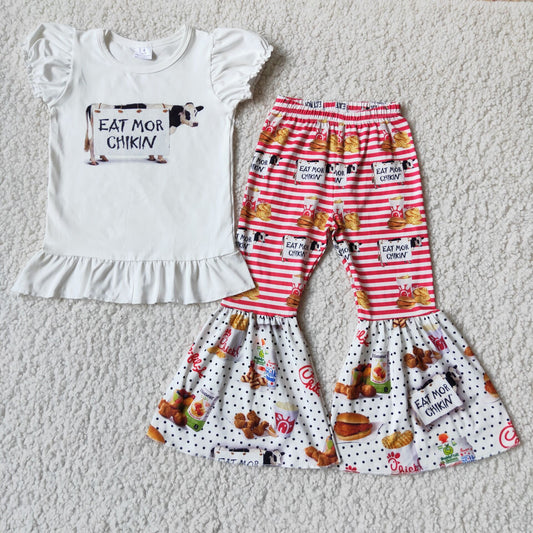 (Promotion) A12-4 Short sleeve bell bottom pants outfits