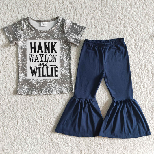 (Promotion)E6-13Short sleeve bell bottom pants outfits