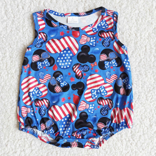 (Promotion)B15-11Baby boys 4th of July romper