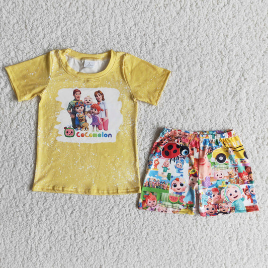 (Promotion)Boys short sleeved cartoon summer outfits E13-3