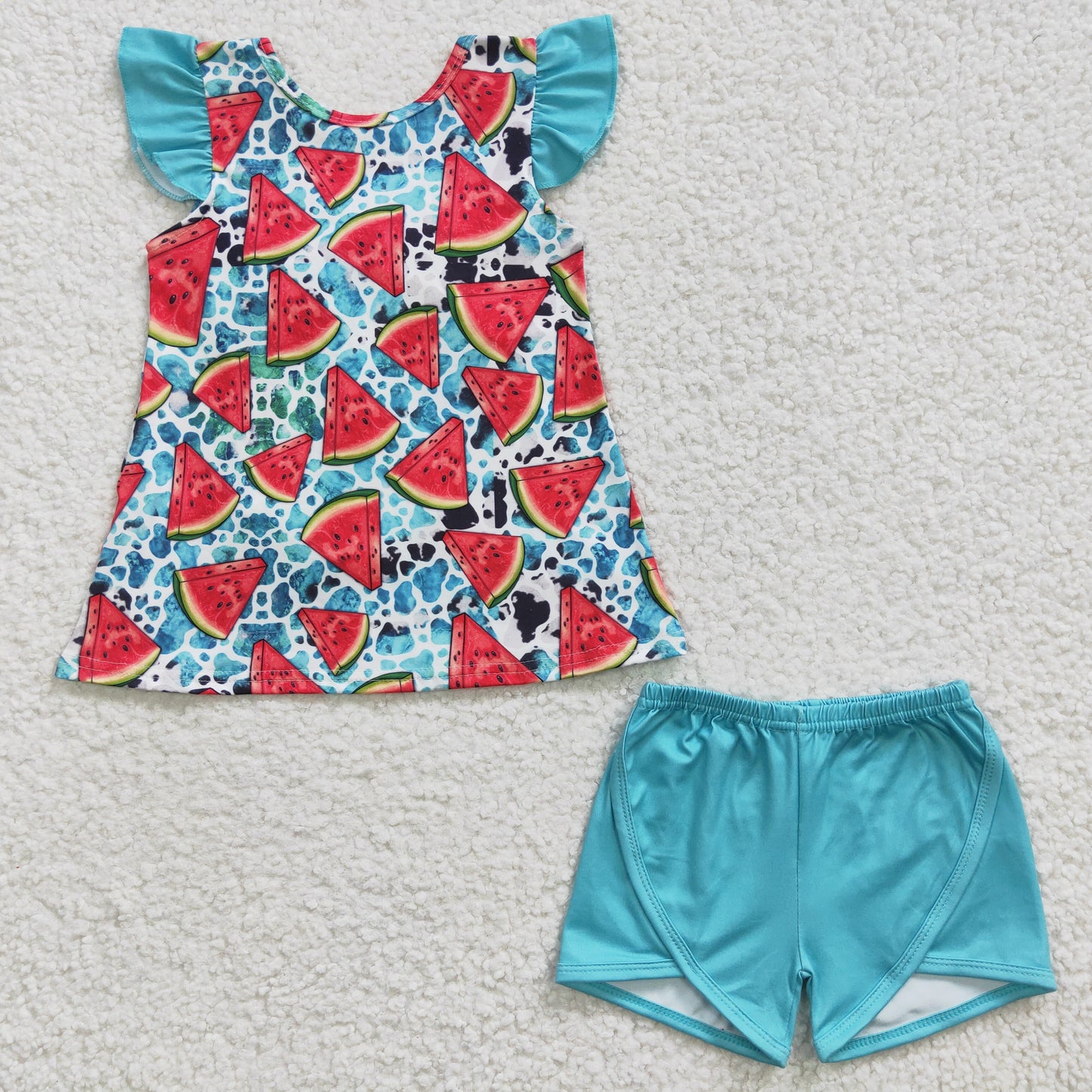 (Promotion)Girls watermelon print summer outfit    GSSO0137