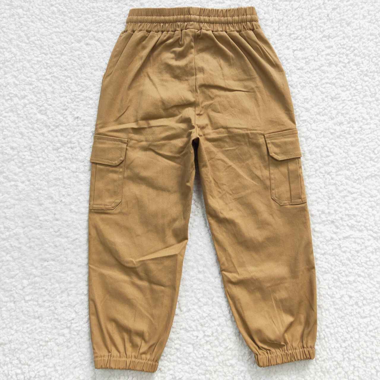 Kids khaki cotton pockets cool pants P0134