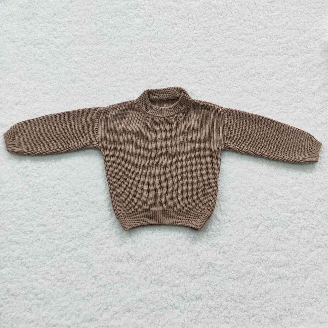 GT0229 Kids fall brown sweater