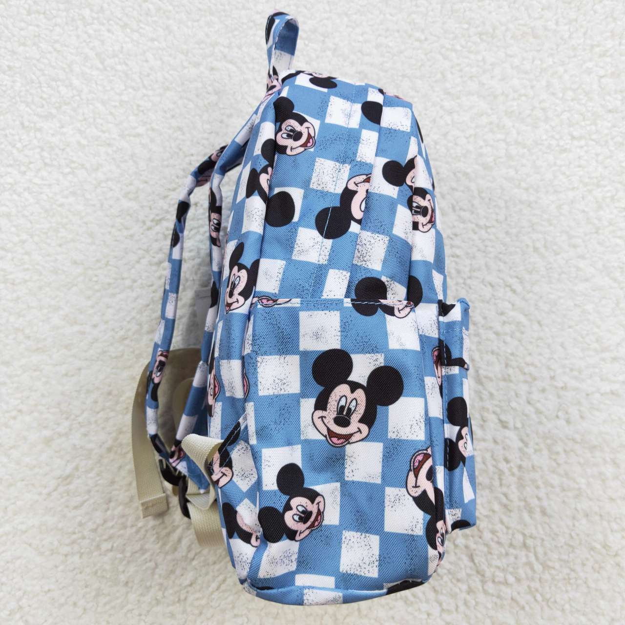 BA0091 Boys bag cartoon mouse plaid print backpack