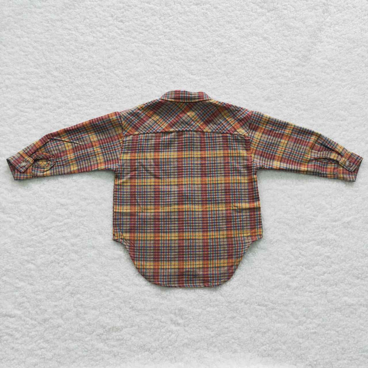 BT0241 Boys red plaid cotton fall shirts