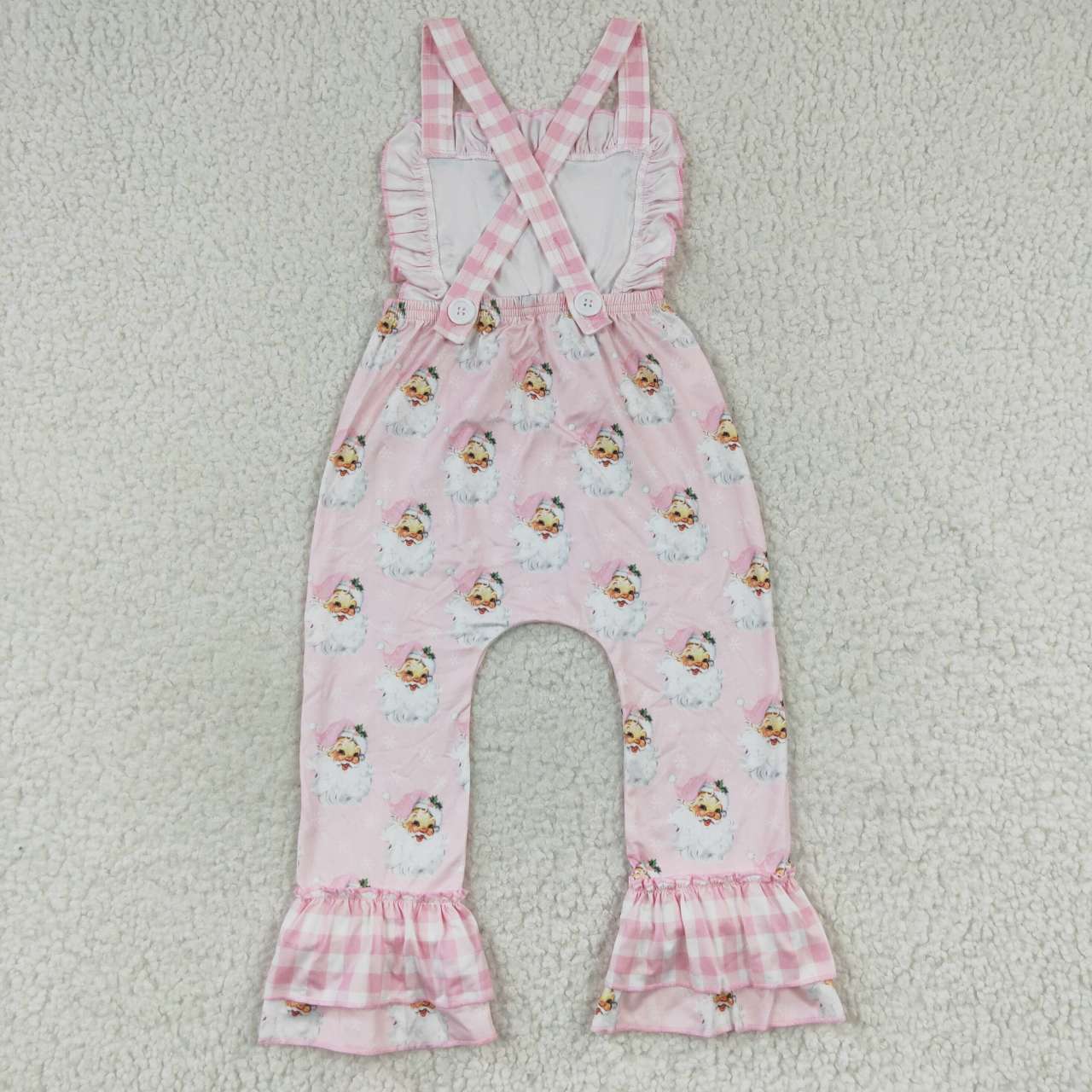 SR0101 Pink Christmas Santa jumpsuit baby girls romper