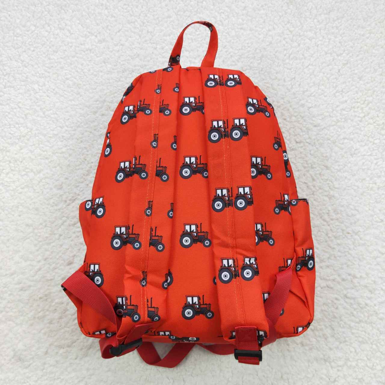 BA0122 Kids bag red tractors print backpack