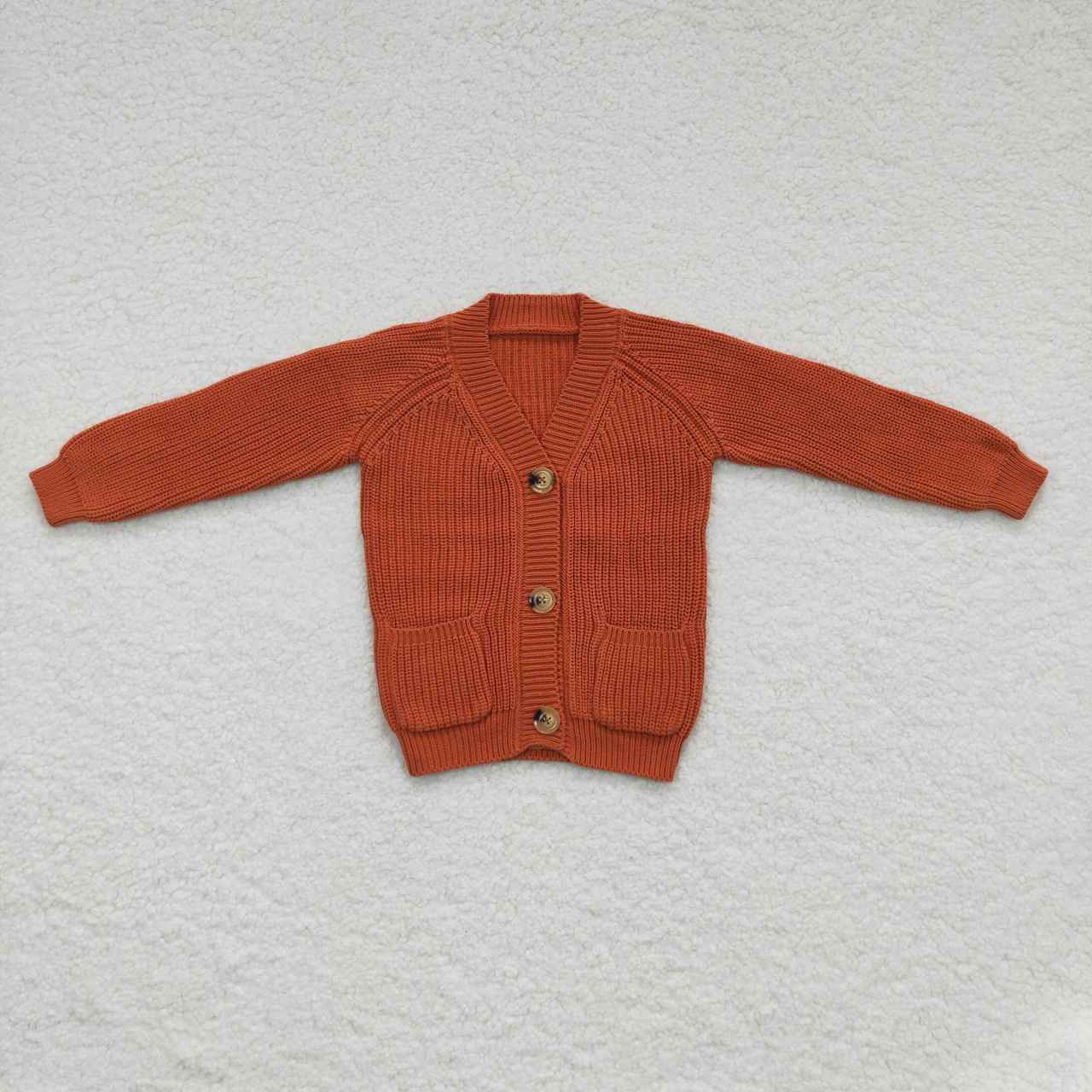 GT0242 Baby girls brown sweater cardigan fall clothes