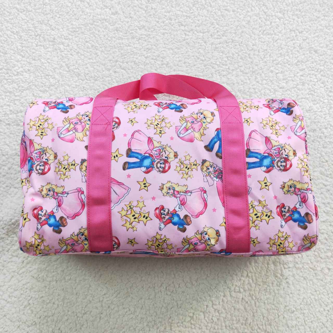 BA0130 Pink games character print gym bag