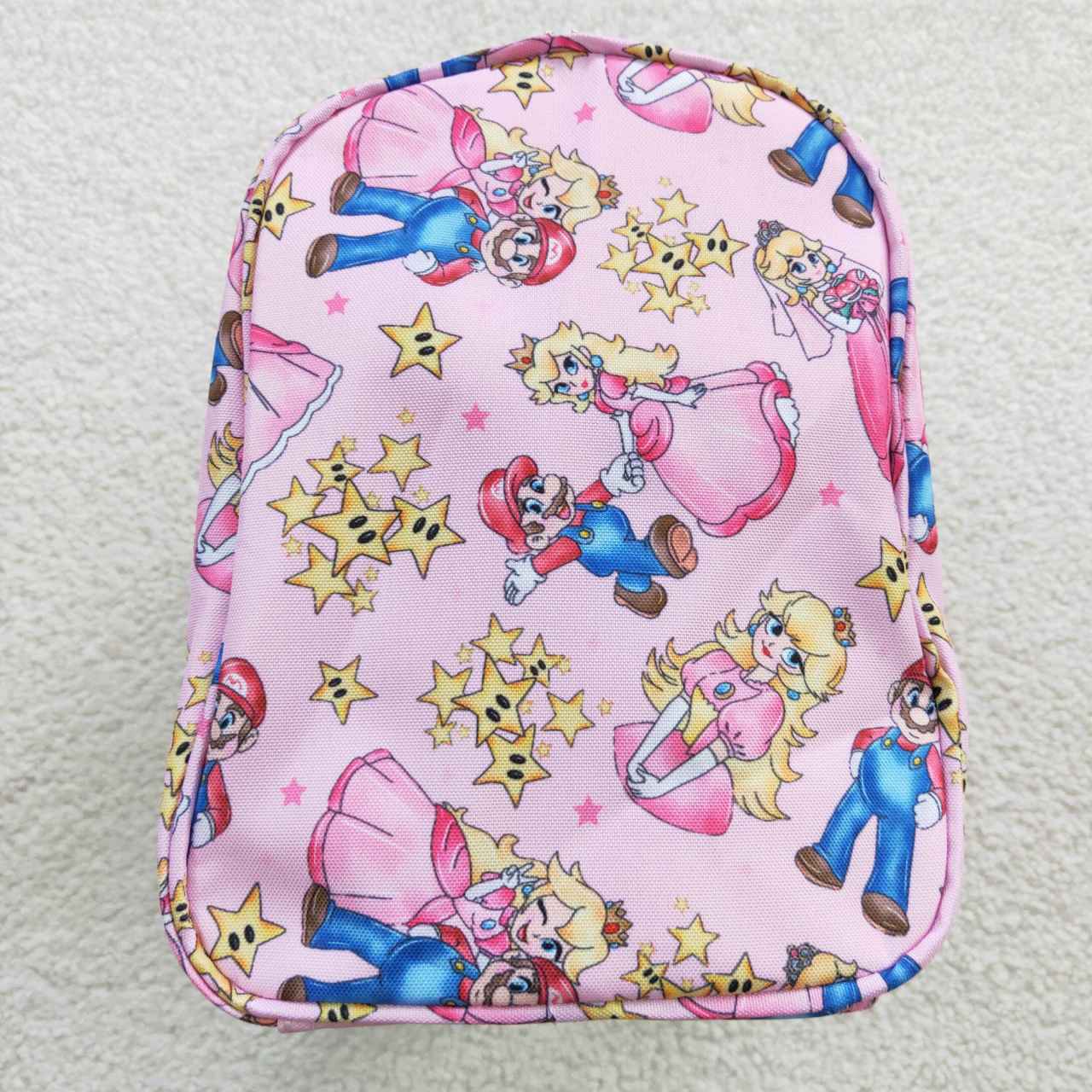 BA0130 Pink games character print gym bag