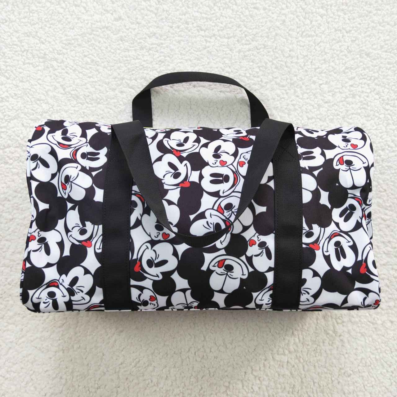 BA0132 Black cartoon mouse print gym bag