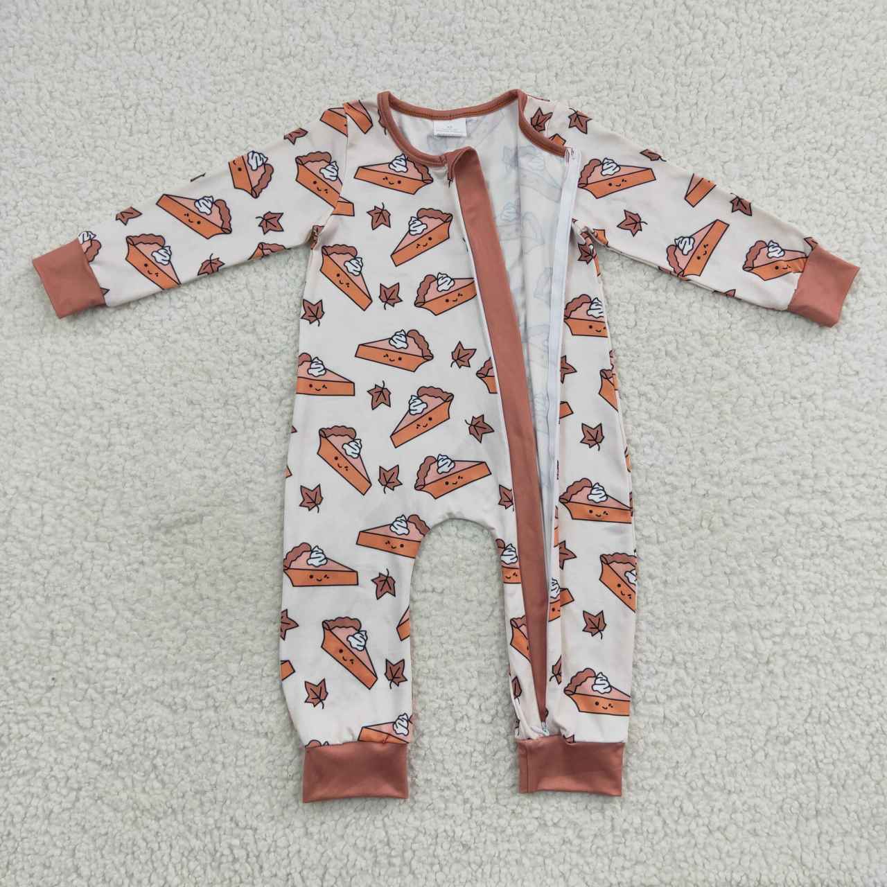 LR0353 Baby fall pie zipper romper