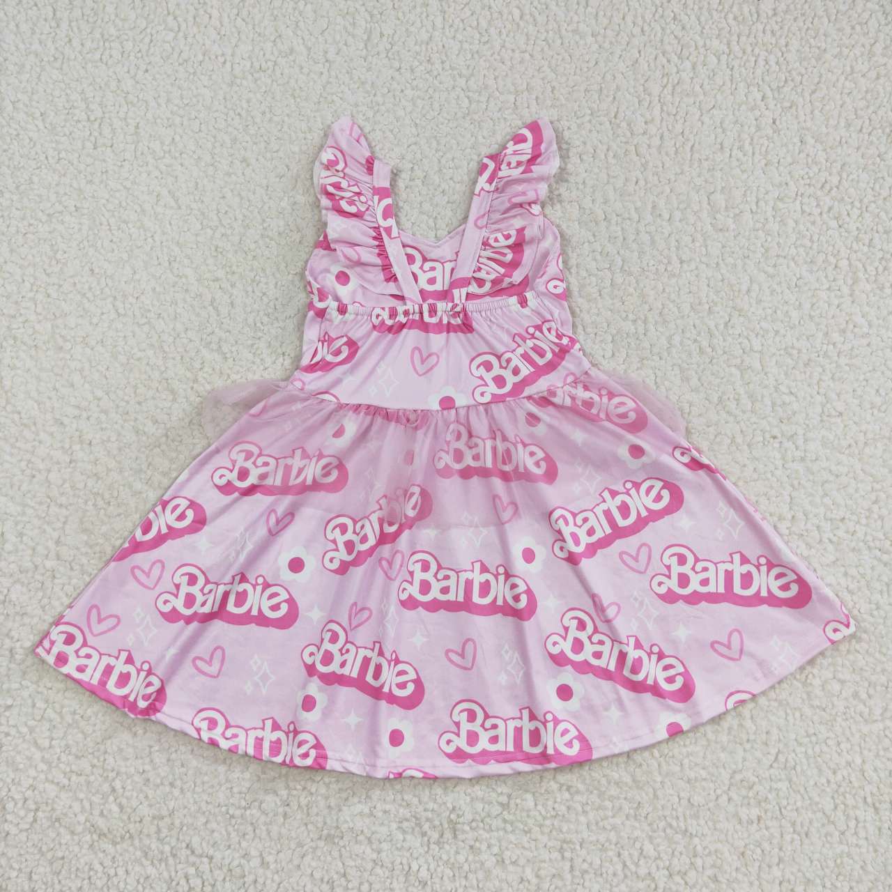 GSD0463 Pink BA girls tulle knee length dress