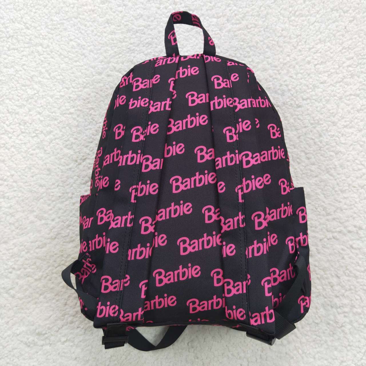 BA0137 Girls black bag pink BA print backpack