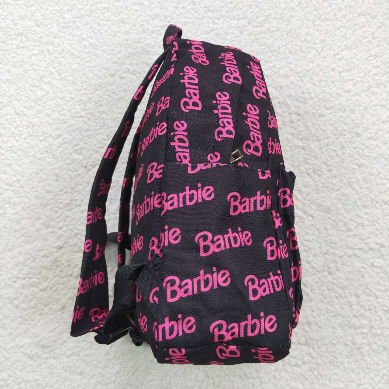 BA0137 Girls black bag pink BA print backpack