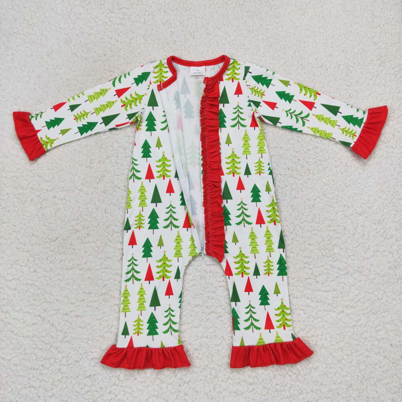 LR0626 Christmas tree print family set parent-child outfit baby girls romper