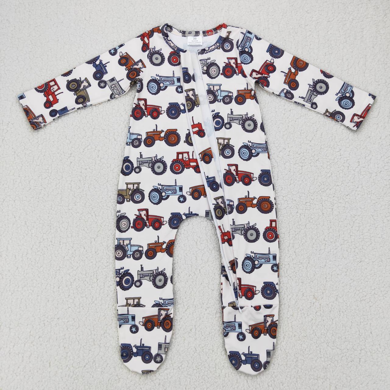 Baby boys Tractor footed fall sleeper romper      LR0072