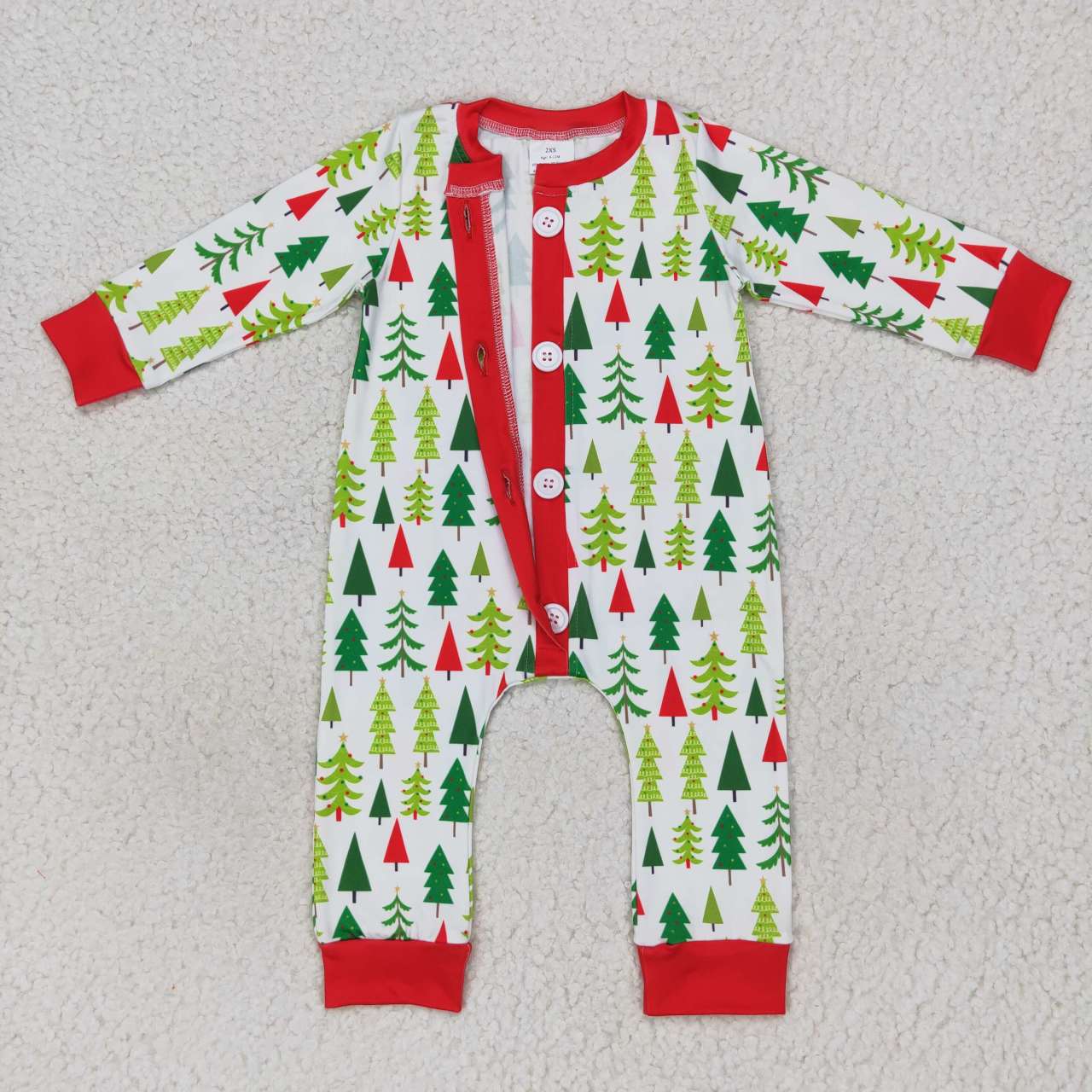 LR0627 Christmas tree print family set parent-child outfit baby boys romper