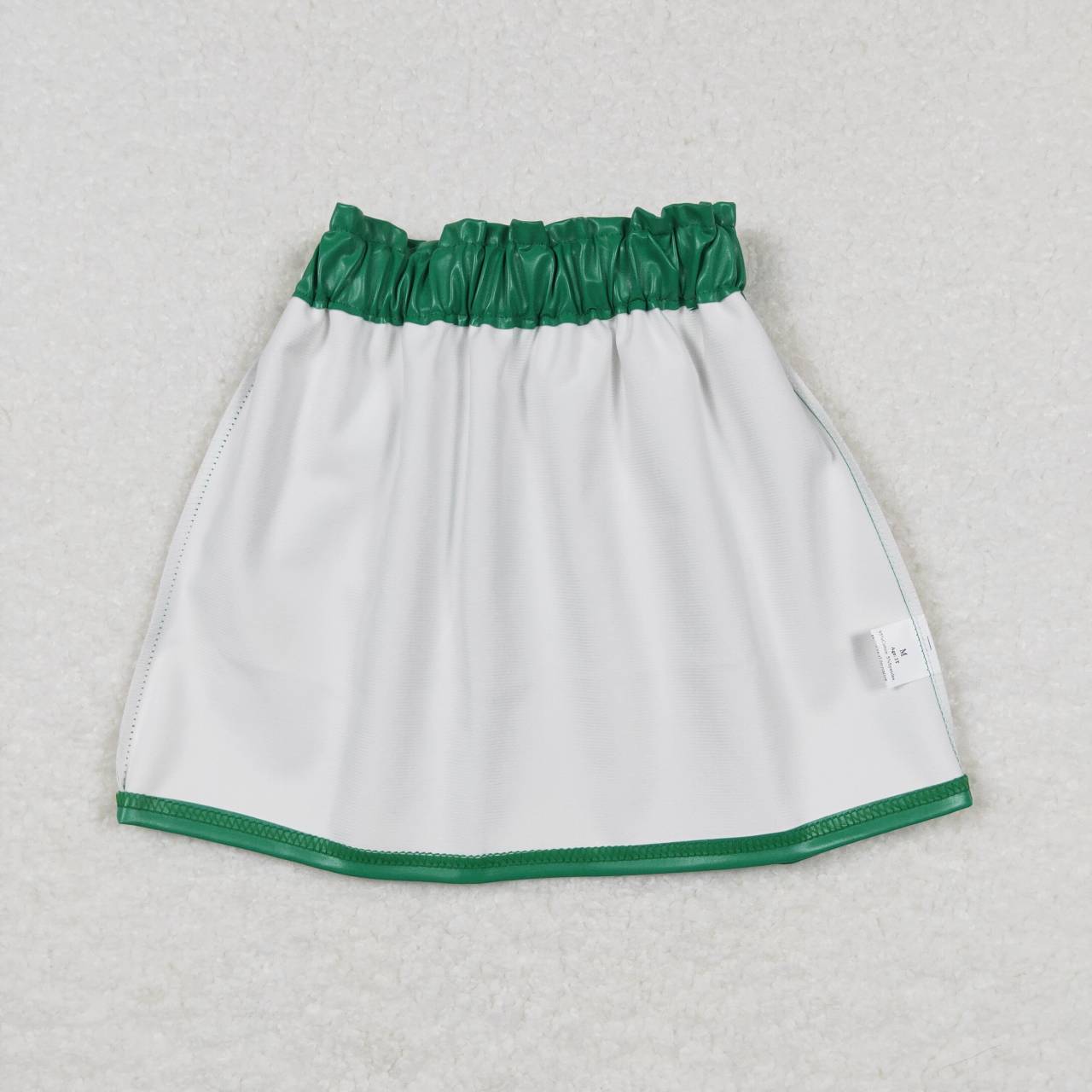 GLK0018  Girls Green Pleather Knee Length Skirts