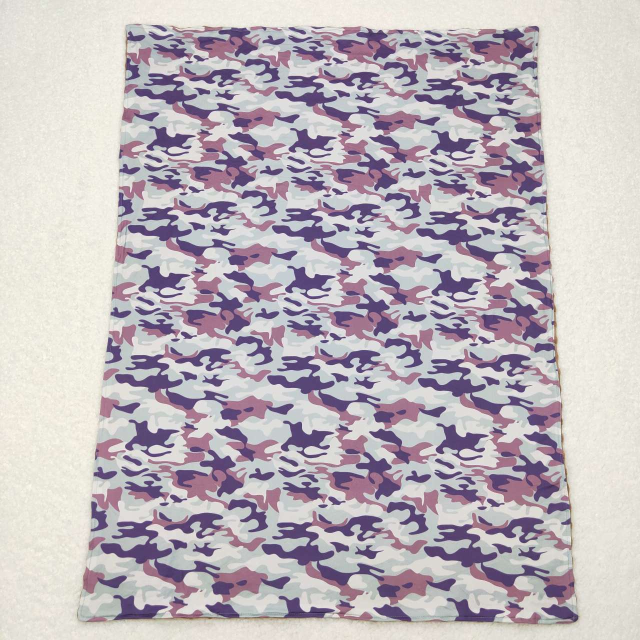 BL0076 Brown Minky Camo Print Baby Kids Blanket