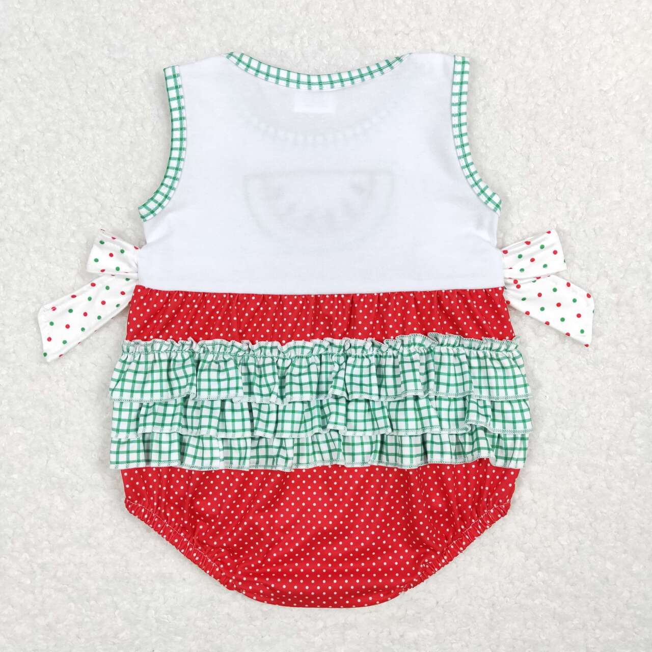 SR0593 Watermelon Embroidery Baby Girls Bubble Romper